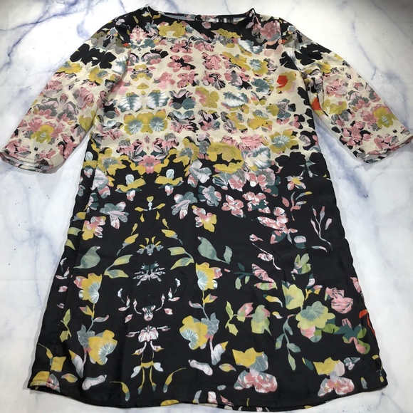 MNG Collection Black & Cream Floral Shift Dress - Picture 8 of 8